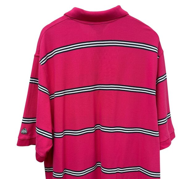 Brooks Brothers Mens Polo Shirt XL Pink Stripe Performance Knit Cotton Golf Prep - Picture 7 of 13
